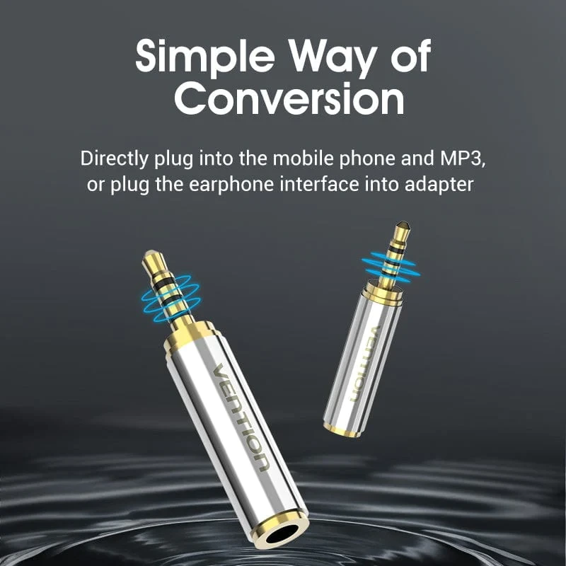 Аудіо перехідник Vention 2.5mm Male to 3.5mm Female Audio Adapter Silvery Metal Type (VAB-S02) — фото 3