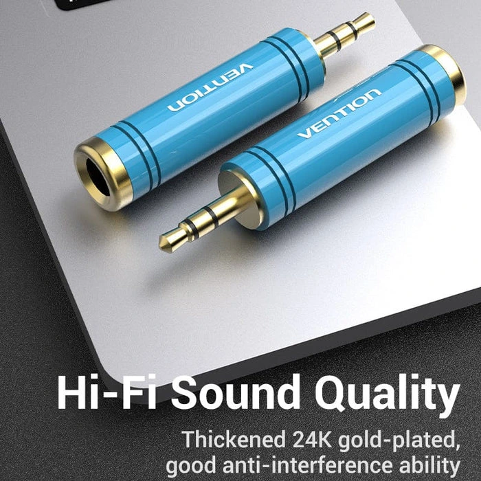 Аудіо перехідник Vention 3.5mm Male to 6.35mm Female Audio Adapter Blue Aluminum Alloy Type (VAB-S04-L) — фото 5