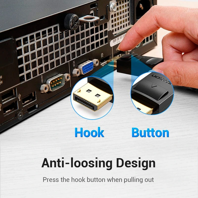 Кабель Vention DP to DVI Cable 2M Black (HAFBH)