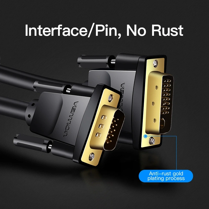 Кабель Vention DVI(24+5) to VGA Cable 3M Black (EACBI) — фото 3