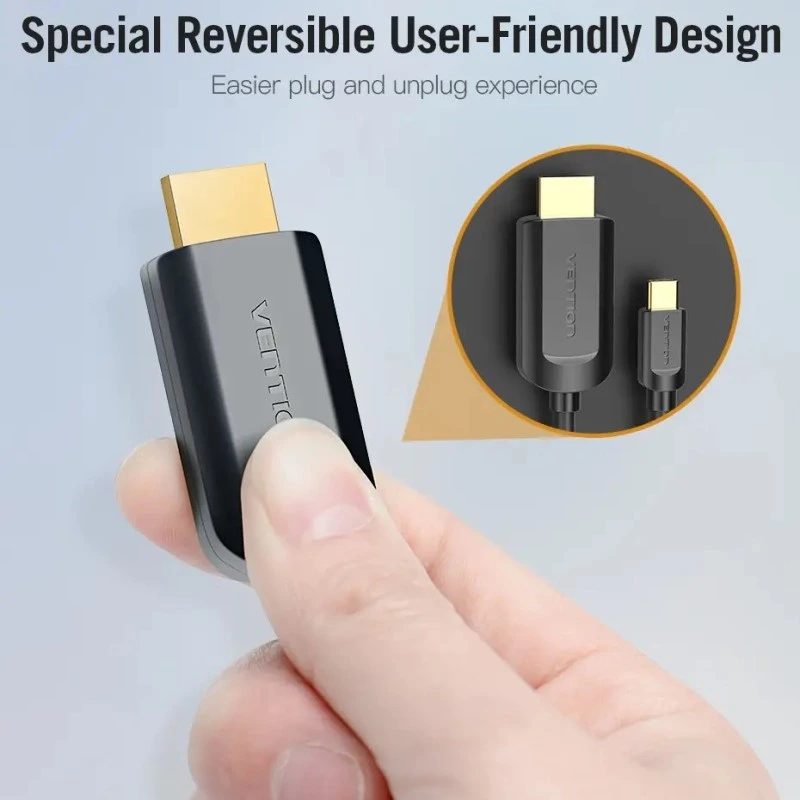 Кабель Vention Type-C to HDMI 4K 30Hz Cable 1M Black (CGUBF) — фото 7