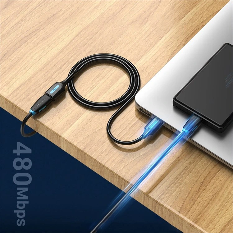 Кабель Vention USB 2.0 A Male to A Female Extension Cable 1.5M black PVC Type (CBIBG) — фото 3