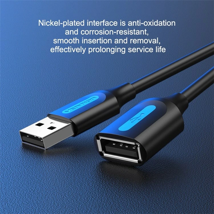 Кабель Vention USB 2.0 A Male to A Female Extension Cable 1.5M black PVC Type (CBIBG) — фото 5