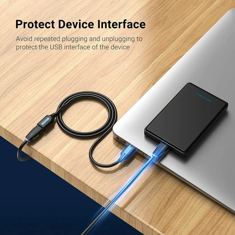 Кабель Vention USB 3.0 A Male to A Female Extension Cable 3M black PVC Type (CBHBI) — фото 3