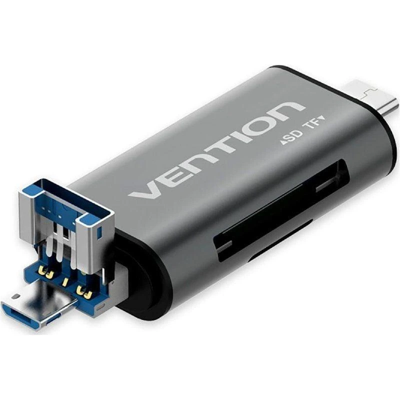 Кардрідер Vention USB3.0 Multi-function Card Reader Gray Metal Type (CCHH0)