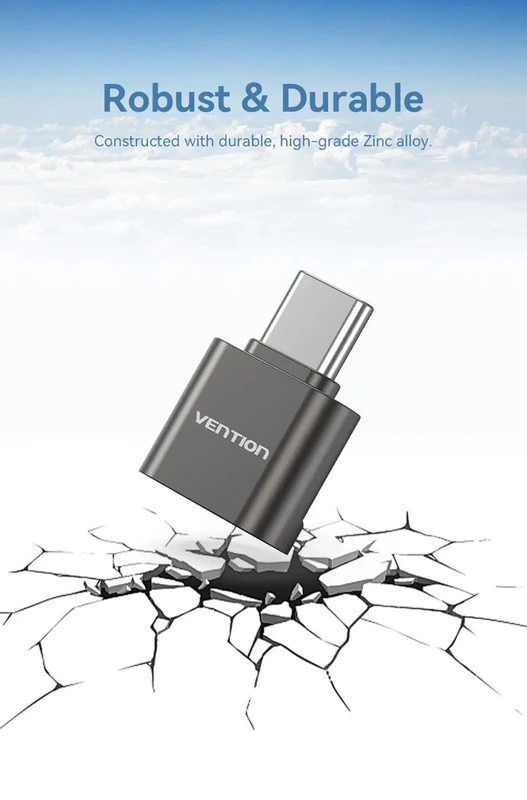 Картридер Vention USB 2.0 Type-C MicroSD Card Reader Gray Zinc Alloy Type — фото 4