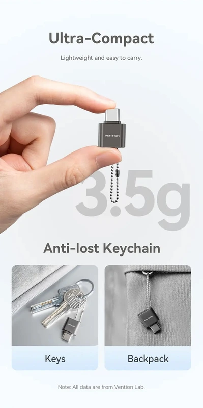 Картридер Vention USB 2.0 Type-C MicroSD Card Reader Gray Zinc Alloy Type — фото 5