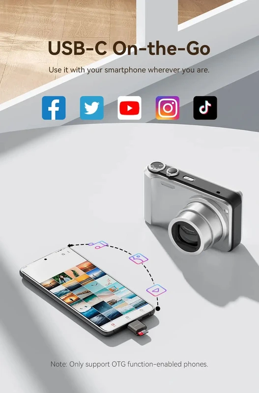 Картридер Vention USB 2.0 Type-C MicroSD Card Reader Gray Zinc Alloy Type — фото 7