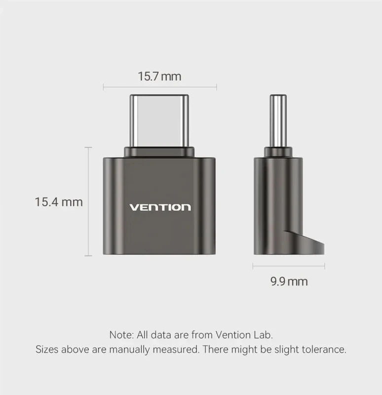 Картридер Vention USB 2.0 Type-C MicroSD Card Reader Gray Zinc Alloy Type — фото 9