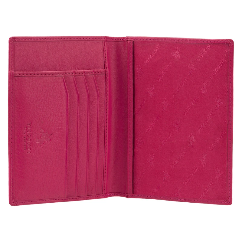 Шкіряна обкладинка для паспорта Visconti 2201 Polo (Fuchsia)
