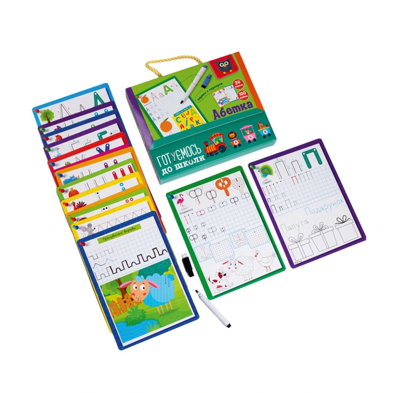 Картки з маркером "Готуємось до школи: Абетка" VT5010-21 Укр