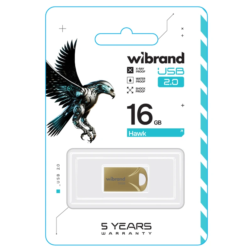 Флеш-накопичувач Wibrand USB 2.0 Hawk 16Gb Gold