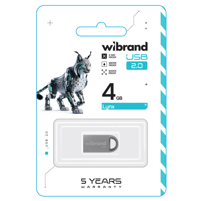Флеш-накопичувач Wibrand USB 2.0 Lynx 4Gb Silver