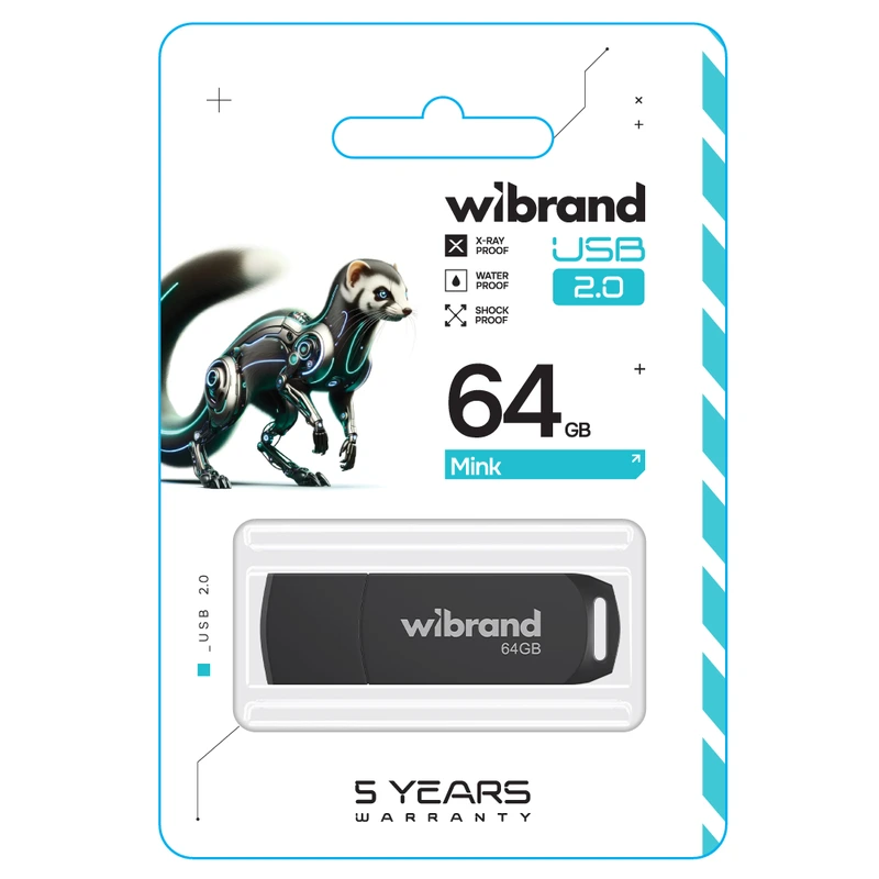 Флеш-накопичувач Wibrand USB 2.0 Mink 64Gb Black