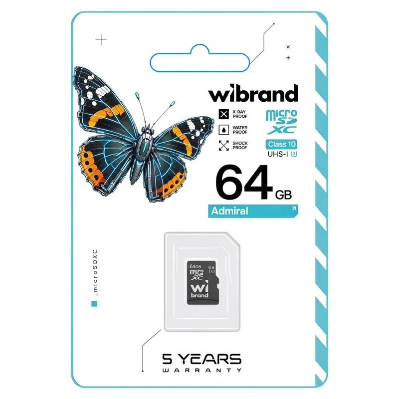 Карта пам'яті microSDXC (UHS-1 U3) Wibrand 64Gb class 10 — фото 2