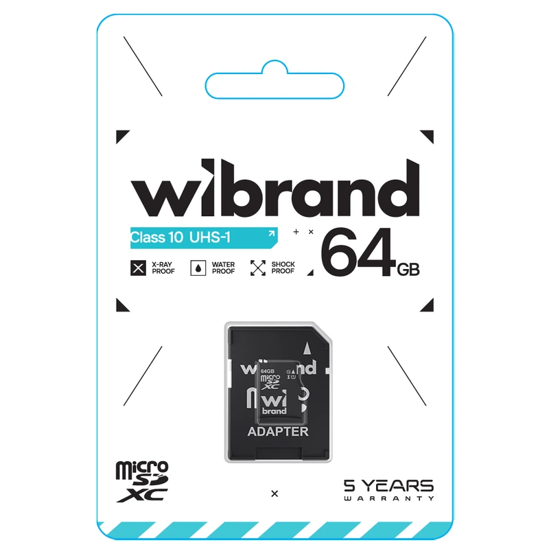 Карта пам'яті microSDXC (UHS-1) Wibrand 64Gb class 10 (adapter SD)
