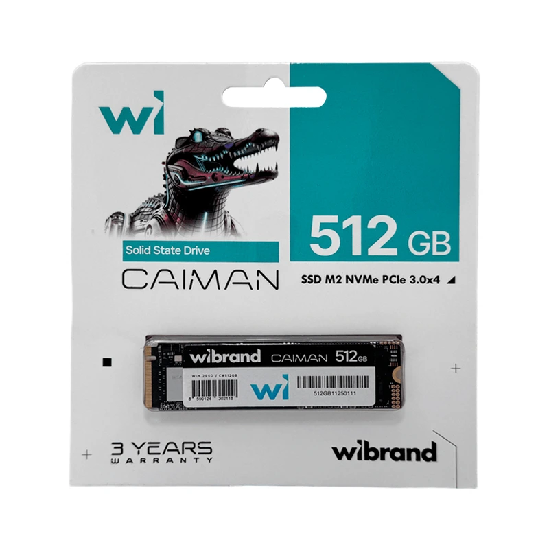 Накопичувач SSD M.2 Wibrand Caiman 512GB NVMe 2280 PCIe 3.0 3D NAND