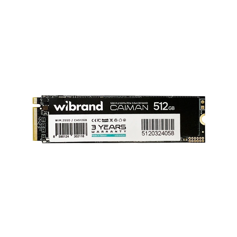 Накопичувач SSD M.2 Wibrand Caiman 512GB NVMe 2280 PCIe 3.0 3D NAND — фото 3