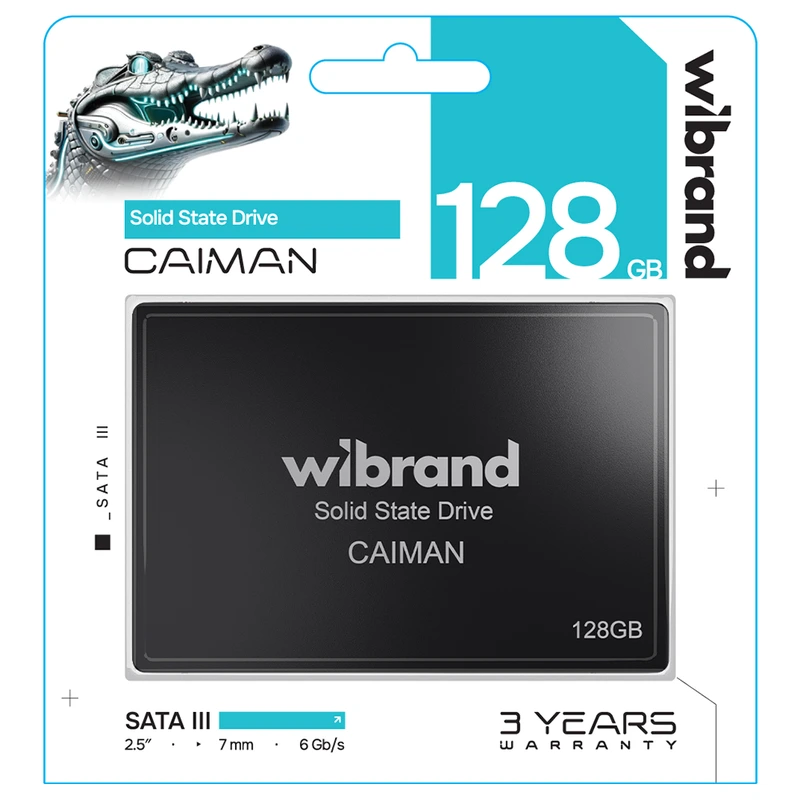Накопичувач SSD Wibrand Caiman 128GB 2.5" 7mm SATAIII Standard