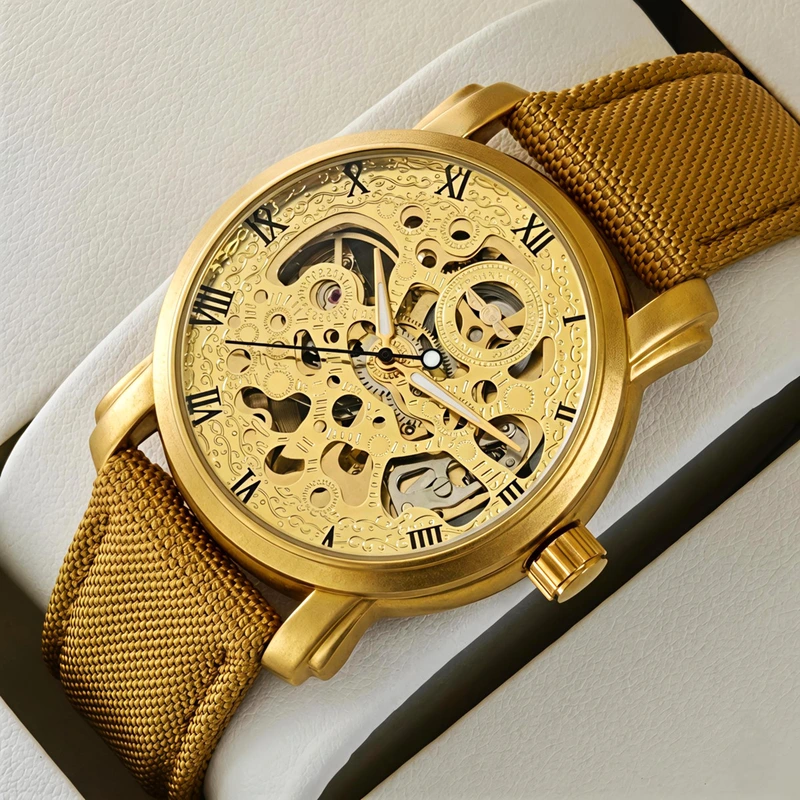 Чоловічий механічний годинник Winner BestSeller Sahara Gold, 2 ремінці