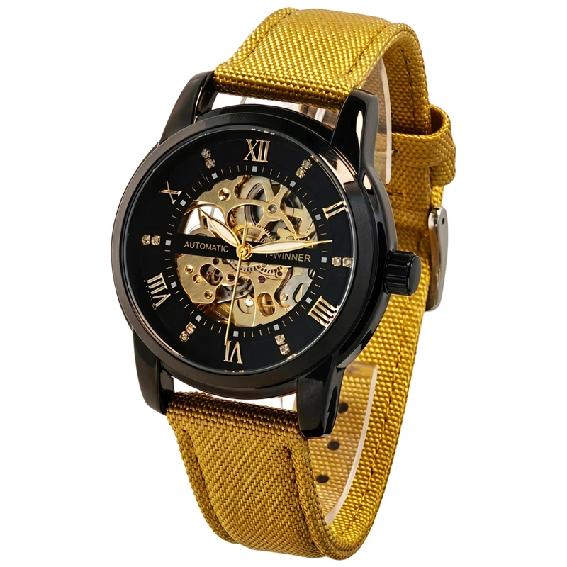Чоловічий механічний годинник Winner Triumph Sahara Gold