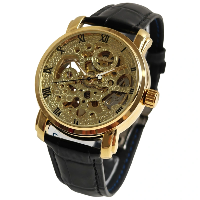 Чоловічий механічний годинник Winner BestSeller Leather Deluxe, 2 ремінці