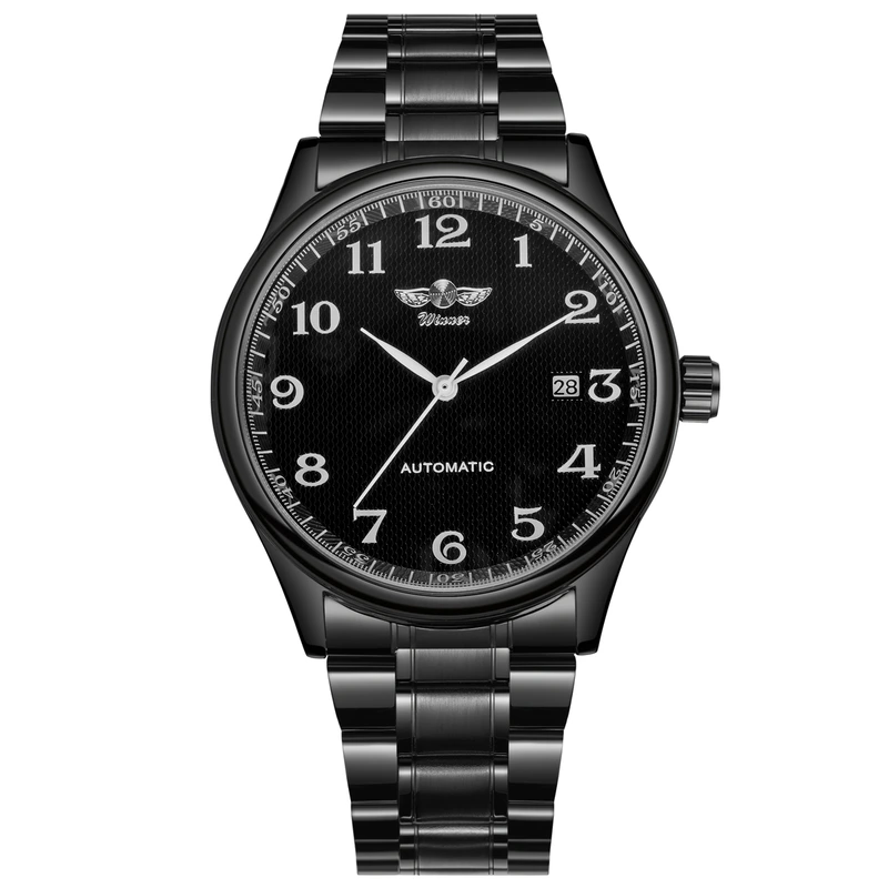 Чоловічий механічний годинник Winner Handsome Black
