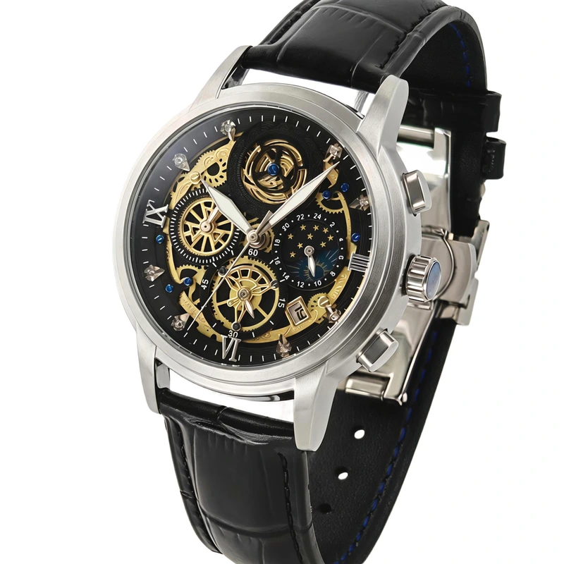 Чоловічий годинник WishDoIt Baks Premium Leather, 2 ремінці