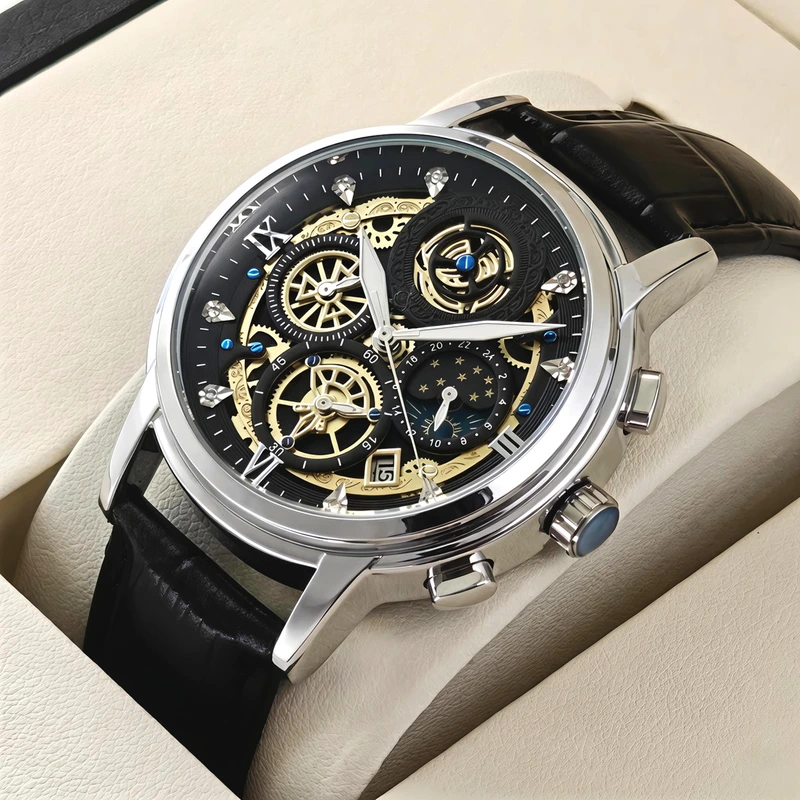 Чоловічий годинник WishDoIt Baks Premium Leather
