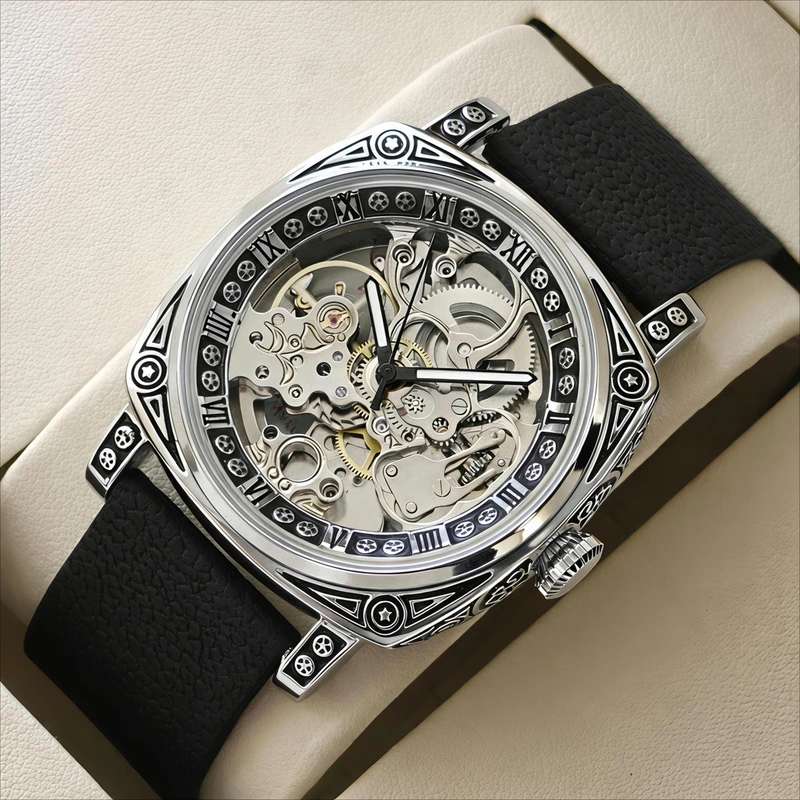 Чоловічий механічний годинник WishDoIt Baron Imperial Black