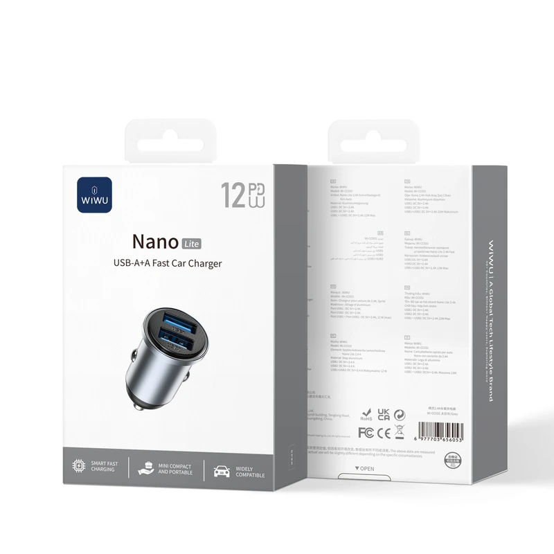 Автомобільний зарядний пристрій WIWU 12W Nano Lite 2A Fast Car Charger Wi-CC031 — фото 2