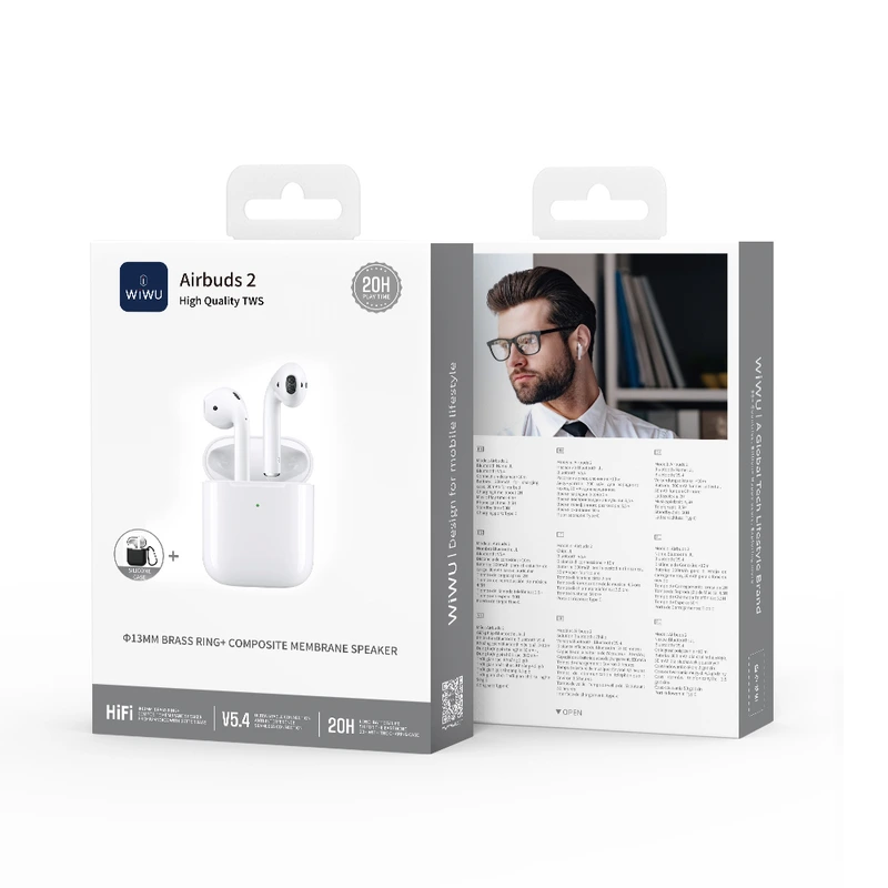 Бездротові навушники TWS WIWU Airbuds 2, ENC, White