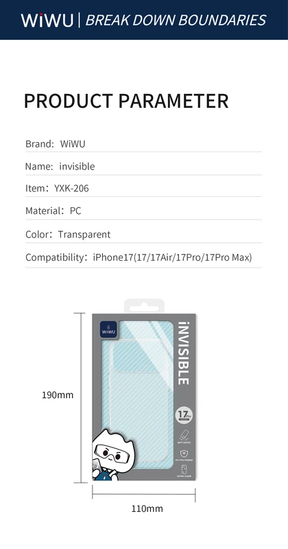 Чохол для смартфона WIWU invisible YXK-206 for iP17 6.3" — фото 5