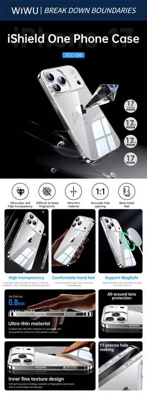 Чохол для смартфона WIWU iShield One ZCC-108 for iP17 Pro 6.3'' — фото 6