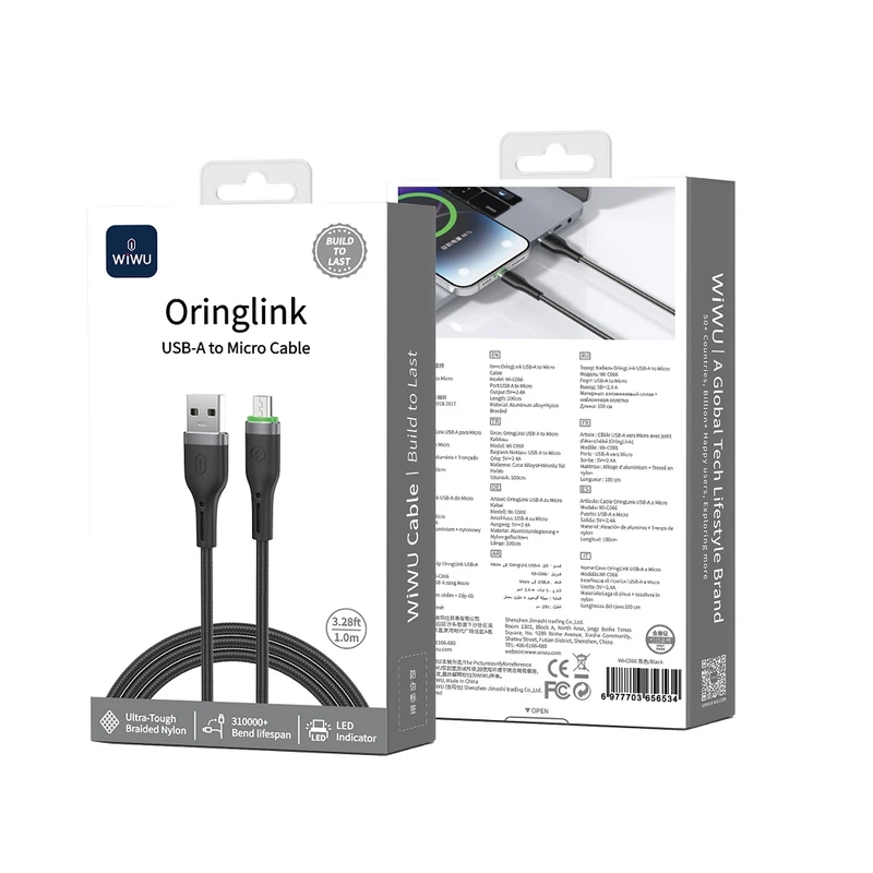 Кабель WIWU 12W OringLink Series Nylon Braided Cable
Wi-C066 A-M 1M