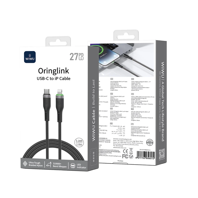 Кабель WIWU 27W OringLink Series Nylon Braided Cable
Wi-C070 C-L 1M