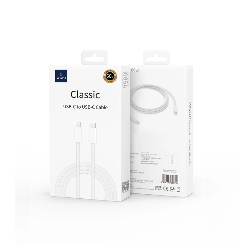 Кабель WIWU Classic 60W Braided Charging Кабель WIWU Cable
Wi-C032 C-C