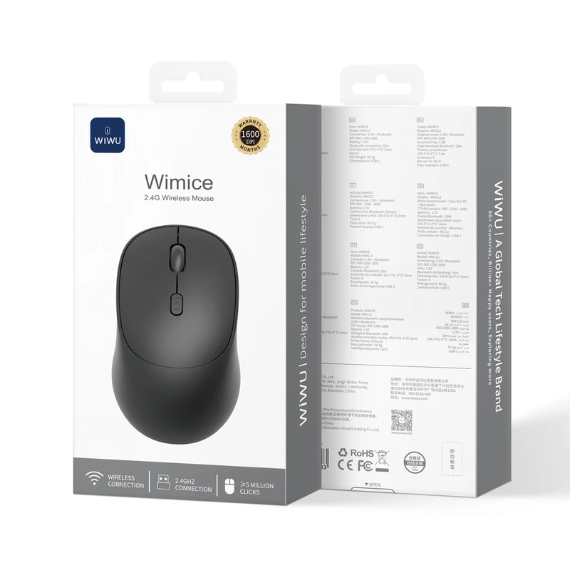 Маніпулятор миша бездротова WIWU 2.4G Wireless Mouse WM112 Black