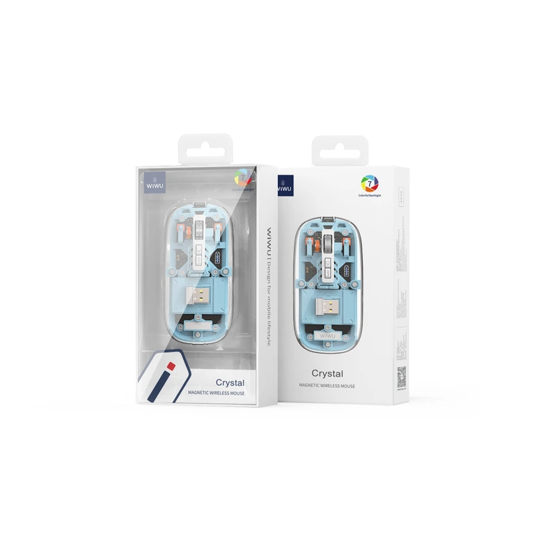 Маніпулятор миша бездротова WIWU Crystal Magnetic Wirless Mouse WM105 (Dual-bluetooth +2.4G three-mode) Grey
