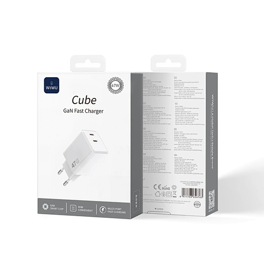 Мережевий зарядний пристрій WIWU Cube 67W 2C+A GaN Fast Charger Wi-G026 EU White