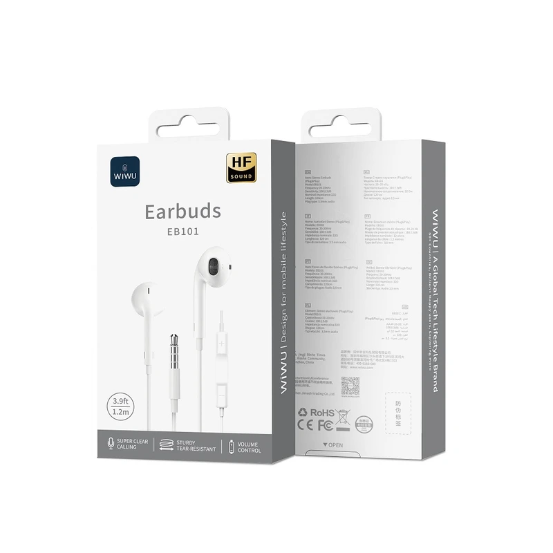 Навушники дротові WIWU EB101 Wired earphone (3.5mm) White