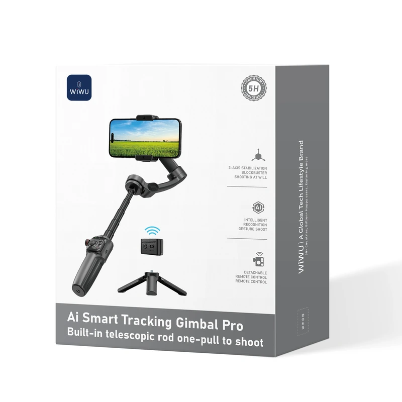 Триосьовий стабілізатор WIWU AI Smart Checking Gimbal PRO Wi-SE016 Black