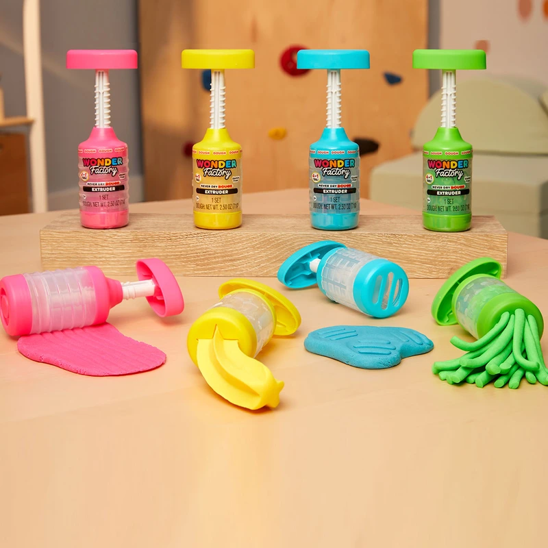 Маса для ліплення, що не засихає, WONDER FACTORY – СТВОРИ ФОРМУ, З ПРЕСОМ (в асорт., в дисп.)