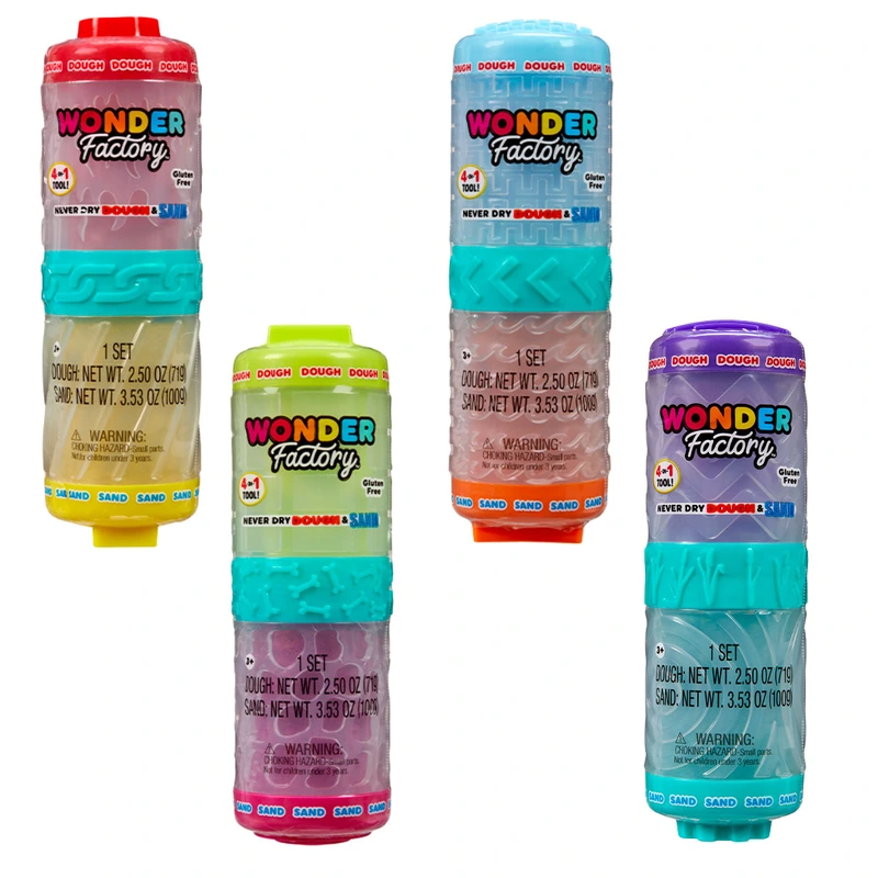 Набір для ліплення 2-В-1 WONDER FACTORY – ЯСКРАВИЙ СТАРТ: МАСА ДЛЯ ЛІПЛЕННЯ І ПІСОК (в ас., в дисп)