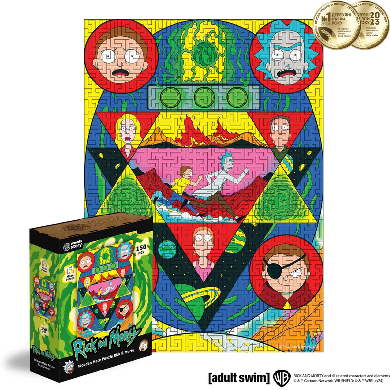 Дерев'яний пазл-лабіринт Rick & Morty™ Космічний лабіринт XL