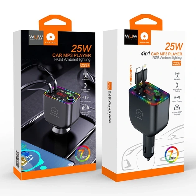 АЗП з FM-модулятором WUW-C237 black