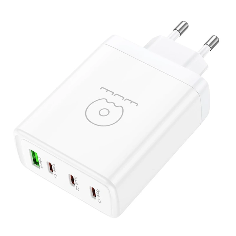Мережевий зарядний пристрій WUW-C158 1USB 3Type-C + USB A PD100W white