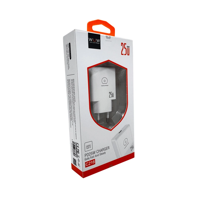 Мережевий зарядний пристрій WUW-C216 25W Gan ChargerUSB C white