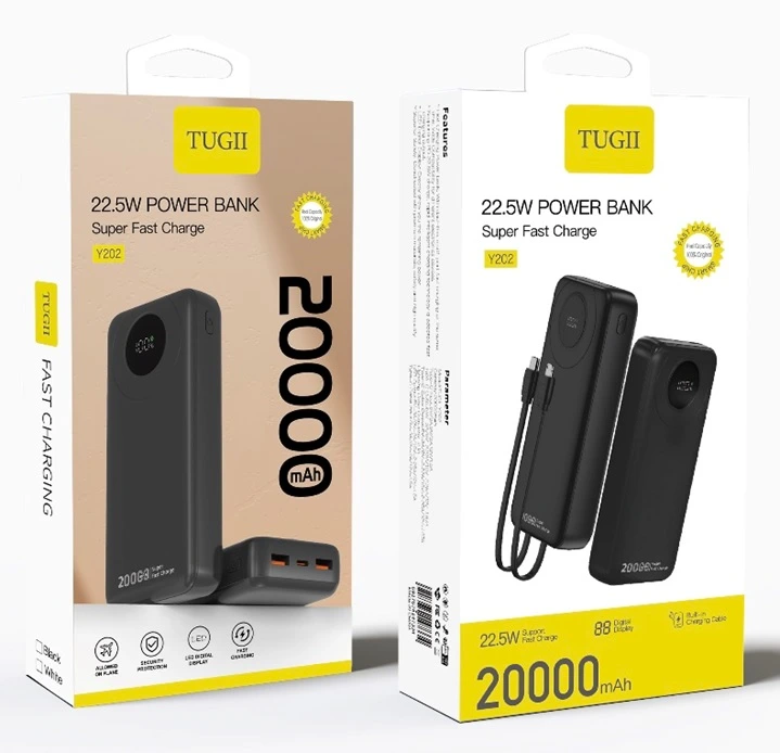 Зовнішній акумулятор WUW Y202 （PD22.5W quick charge) 20000mAh Black