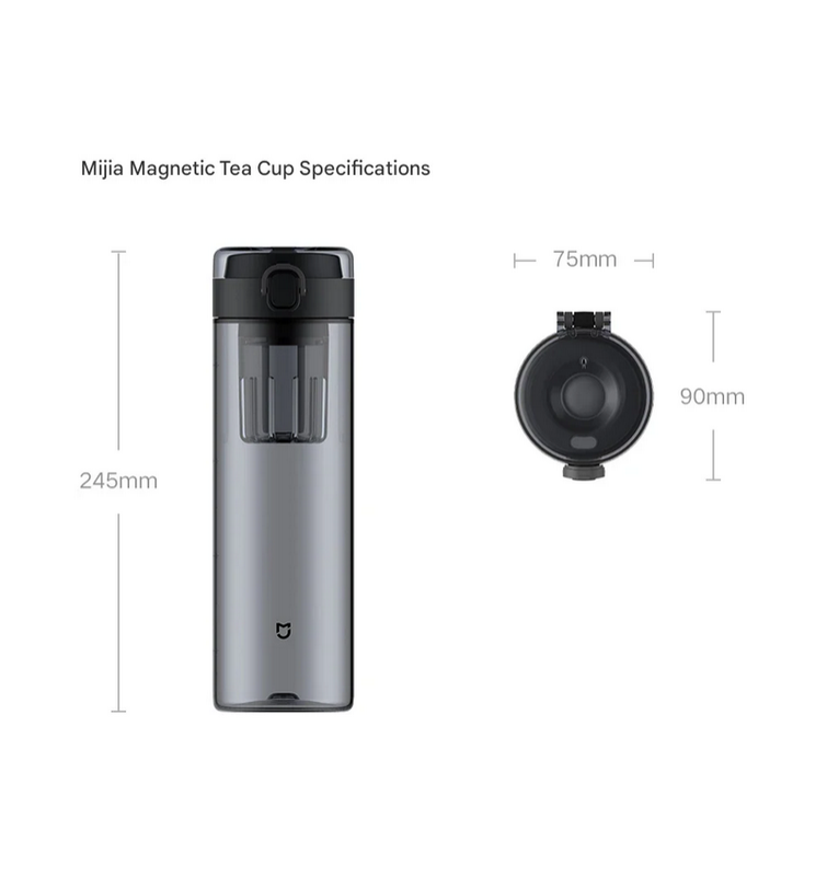 Магнітна пляшка для води та чаю Xiaomi Mijia Magnetic Tea Storage Cup Black
